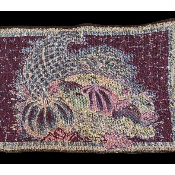 Thanksgiving Cornucopia Table Runner Tapestry 68" X 12" Harvest Fall Decor - Picture 7 of 7
